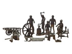 COLLECTION OF VINTAGE 20TH CENTURY WHITE METAL PEWTER FIGURES / ORNAMENTS