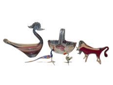 A COLLECTION OF MID CENTURY STUDIO GLASS INCLUDING MURANO
