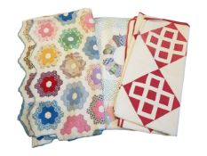 THREE 20TH CENTURY AMERICAN HAND MADE PATCHWORK QUILTS