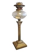 19TH CENTURY VICTORIAN YOUNG SPECIAL CORINTHIAN COLUMN OIL LAMP