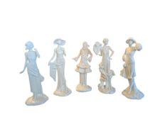 ROYAL WORCESTER - THE 1920S VOGUE COLLECTION - FIVE BONE CHINA LADIES