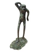 20TH CENTURY VINTAGE BRONZED SPELTER MONKEY FIGURE