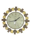 METAMEC, ENGLAND - RETRO 20TH CENTURY SUNBURST WALL CLOCK