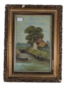 G. WILKINSON - 1903 EARLY 20TH CENTURY RURAL LANDSCAPE OIL PAINTING ON BOARD