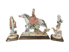 AURO BELCARI - THREE LATE 20TH CENTURY ITALIAN CAPODIMONTE STYLE RESIN FIGURES