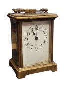 EARLY 20TH CENTURY FRENCH BRASS CARRIAGE CLOCK