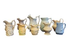 COLLECTION OF 19TH CENTURY VICTORIAN RELIEF MOULDED JUGS