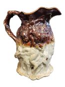 19TH CENTURY VICTORIAN SALT GLAZED STONEWARE SATYR JUG