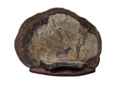 LARGE LATE 20TH CENTURY MUSHROOM / FUNGUS WITH PRIMITIVE PAINTING DECORATION