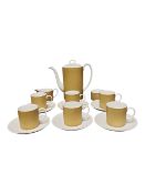 SUSIE COOPER - 1960S RETRO FINE BONE CHINA AMBER DESIGN COFFEE SERVICE