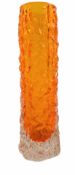 BAXTER FOR WHITEFRIARS - TEXTURED RANGE FINGER VASE - NO. 9729 IN TANGERINE
