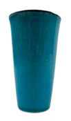 JANE COX (B. 1962) - EARTHENWARE BEAKER WITH TURQUOISE GLAZE