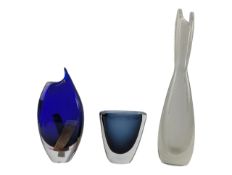 THREE SCANDINAVIAN STUDIO ART GLASS VASES