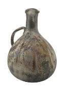 20TH CENTURY OXIDISED EFFECT GLASS BULBOUS JUG VASE