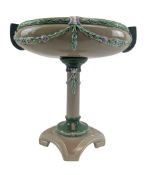 EICHWALD SECESSIONIST EARTHENWARE GARNITURE TO INCLUDE TAZZA & VASES