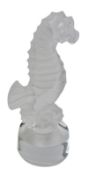 RENE LALIQUE (1860-1945) - 'HIPPOCAMPE' SEAHORSE GLASS PAPERWEIGHT