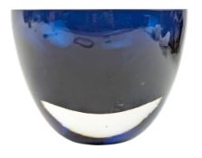 20TH CENTURY STUDIO ART GLASS BLUE CASED BOWL