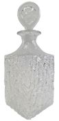 WHITEFRIARS - GLACIER TEXTURED RANGE - NO. 9725 - GLASS DECANTER IN FLINT