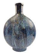 20TH CENTURY STUDIO ART POTTERY DRIP-GLAZED BOTTLE VASE.