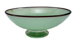 NEIL WILKIN - VINTAGE STUDIO ART CASED GLASS BOWL IN MINT GREEN