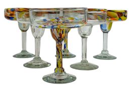 SET OF SIX VINTAGE 20TH CENTURY TUTTI FRUTTI SUNDAE GLASSES