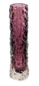 BAXTER FOR WHITEFRIARS - TEXTUARD RANGE FINGER VASE - NO. 9729 IN AUBERGINE