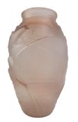 SOUCHON-NEUVESEL, FRANCE - ART DECO PINK STUDIO ART GLASS 'SWALLOW' VASE