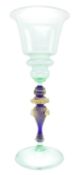 MURANO GLASS - VINTAGE EARLY 21ST CENTURY HAND BLOWN CHALICE GOBLET IN GREEN