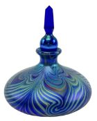 RICHARD P. GOLDING FOR OKRA - VINTAGE LUSTRE STUDIO ART GLASS PERFUME BOTTLE WITH STOPPER