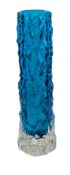 BAXTER FOR WHITEFRIARS - TEXTURED RANGE FINGER VASE - NO. 9729 IN KINGFISHER BLUE