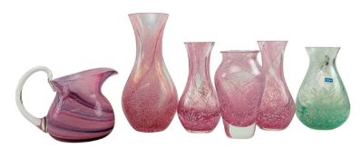 CAITHNESS, SCOTLAND - SIC VINTAGE 20TH CENTURY STUDIO ART GLASS SWIRL VASES