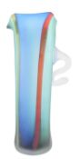 WILL SHAKESPEARE, TAUNTON - VINTAGE STUDIO ART GLASS CENTREPIECE JUG WITH STRIPED DESIGN