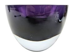 20TH CENTURY STUDIO ART GLASS PURPLE CASED BOWL