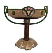 EICHWALD SECESSIONIST EARTHENWARE TWIN-HANDED CENTREPIECE TAZZA
