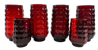 ANCHOR HOCKING - SET OF SIX MID-CENTURY AMERICAN TUMBLERS
