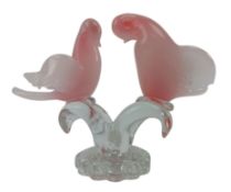ARCHIMEDE SEGUSO - MID CENTURY MURANO LOVEBIRDS GLASS SCULPTURE