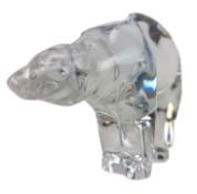 BACCARAT, FRANCE - CRYSTAL CLEAR GLASS POLAR BEAR FIGURE
