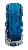 BAXTER FOR WHITEFRIARS - NO. 9689 - BARK EFFECT KINGFISHER BLUE VASE