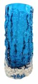 BAXTER FOR WHITEFRIARS - NO. 9690 - BARK EFFECT KINGFISHER BLUE VASE