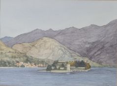 SHIRLEY TEED (1933-2018) - ISOLA BELLA, LAKE MAGGIORE - WATERCOLOUR PAINTING