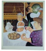 BERYL COOK - DINING IN PARIS - SIGNED 2001 REPRODUCTION POSTER PRINT