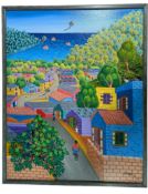 JACQUES-LIONEL HENRY (B. 1950) - UNTITLED HAITI SCENE OIL ON CANVAS PAINTING