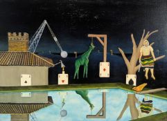 DAVOUD ZAHED (1936-1992) - UNTITLED SURREALIST ACRYLIC ON CANVAS PAINTING