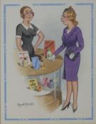DONALD MCGILL (1875-1962) - '...SCENTS FOR NICE GIRLS' - WATERCOLOUR