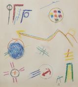 UNKNOWN ARTIST - CRAYON PASTEL ON PAPER ABSTRACT