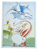 GERALD SCARFE - PTORDACTYL, DODO AND LESSER WELSH SPECKLED DRAGON