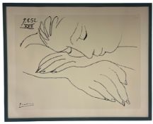 AFTER PABLO PICASSO - WAR & PEACE, RESTING WOMAN LITHOGRAPH