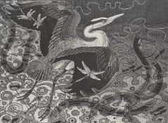 COLIN SEE-PAYNTON (BRITISH B.1946) - GREY HERON & EEL