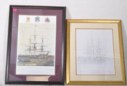 AFTER MATTHEW GRAYSON - TWO 21ST CENTURY HMS VICTORY PRINTS