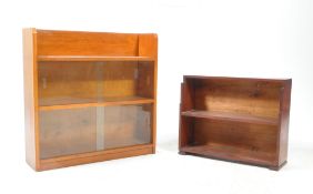 1930S ART DECO MAHOGANY WATERFALL BOOKCASE & GOLDEN OAK WINDOW BOOKCASE